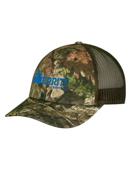 Breakup Country Brown Mossy Oak Camo Mesh Trucker Cap Snap Back w/Merritt Trailers Logo