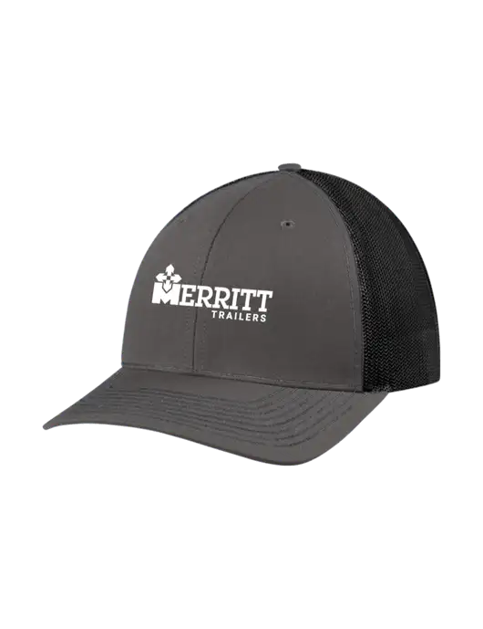 Richardson Adjustable Snapback Original 112 Trucker Cap Dark Grey w/Black Mesh w/Merritt Trailers Logo