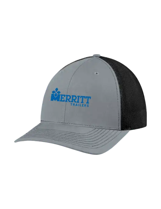 Richardson Adjustable Snapback Original 112 Trucker Cap Heather Grey w/Black Mesh w/Merritt Trailers Logo