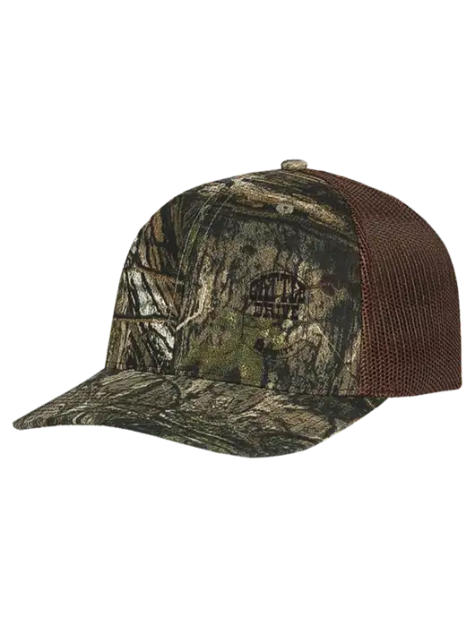 Mossy Oak Country DNA Camo/Brown Mesh Trucker Cap Snap Back w/Cattle Drive Logo