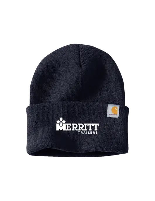 Carhartt Navy Watch Cap 2.0 w/Merritt Trailers Logo