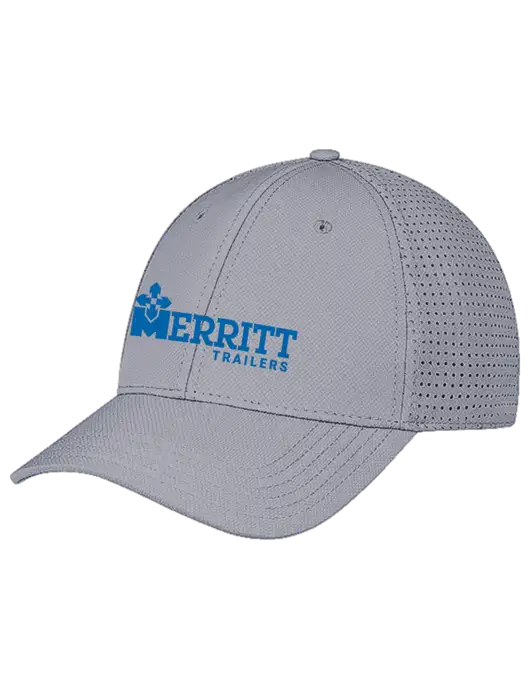 Grey Performance Stretchable Cap Hook & Loop w/Merritt Trailers Logo