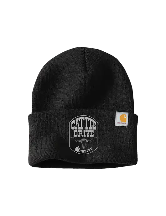 Carhartt Black Watch Cap 2.0 w/Cattle Drive Logo