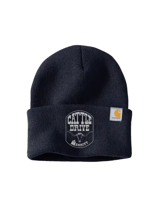 Carhartt Navy Watch Cap 2.0 w/Cattle Drive Logo