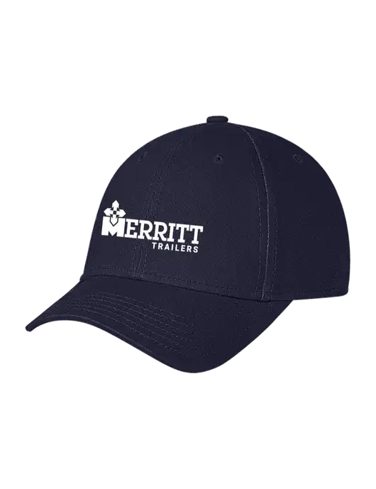 Navy Structured Soft Snap Closure Hook & Loop Cap w/Merritt Trailers Logo