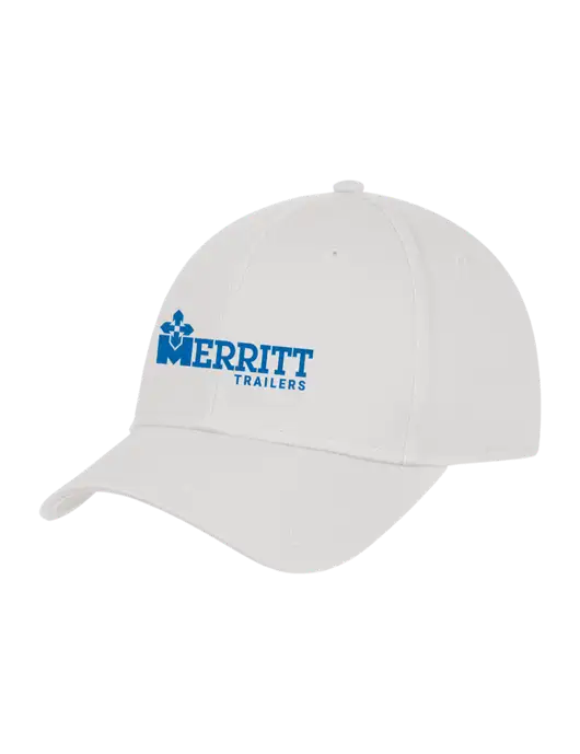 White Structured Cap Hook & Loop w/Merritt Trailers Logo