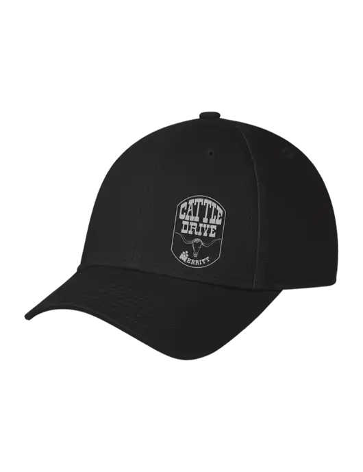 Black Structured Cap Hook & Loop w/Cattle Drive Logo