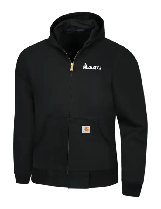 Carhartt Black Thermal Lined Duck Active Jacket w/Merritt Trailers Logo