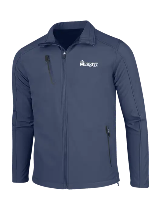 Navy Welded Softshell Jacket w/Merritt Trailers Logo
