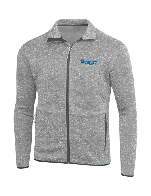 Grey Heather Sweater Fleece Jacket w/Merritt Trailers Logo