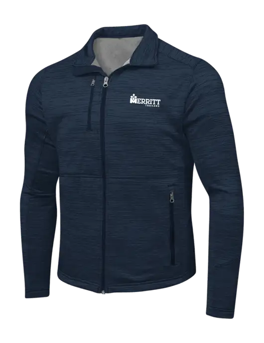Navy Digi Stripe Fleece Jacket w/Merritt Trailers Logo
