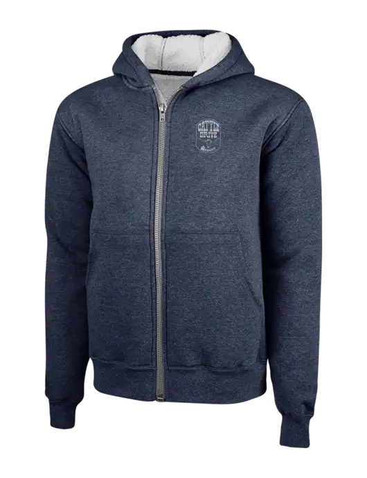 Cornerstone Navy Heavyweight Sherpa Lined Hooded Fleece Jacket w/Cattle Drive Logo
