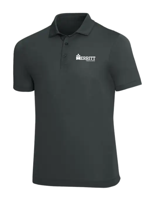 Mercer+Mettle Dark Grey Stretch Jersey Polo w/Merritt Trailers Logo