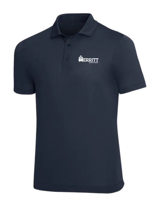 Mercer+Mettle Navy Stretch Jersey Polo w/Merritt Trailers Logo