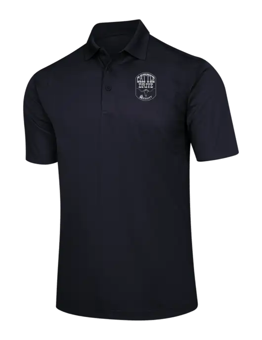 Black Micropique Sport-Wick Polo w/Cattle Drive Logo