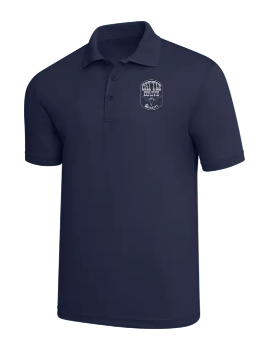 Navy PosiCharge RacerMesh Polo w/Cattle Drive Logo