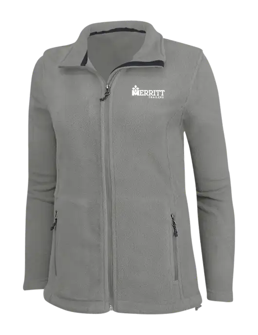 Womens Medium Grey Fleece Jacket w/Merritt Trailers Logo