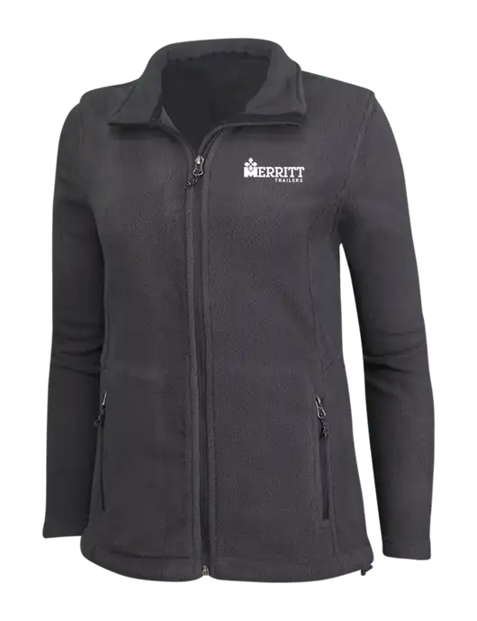 Womens Fleece Dark Grey Jacket w/Merritt Trailers Logo