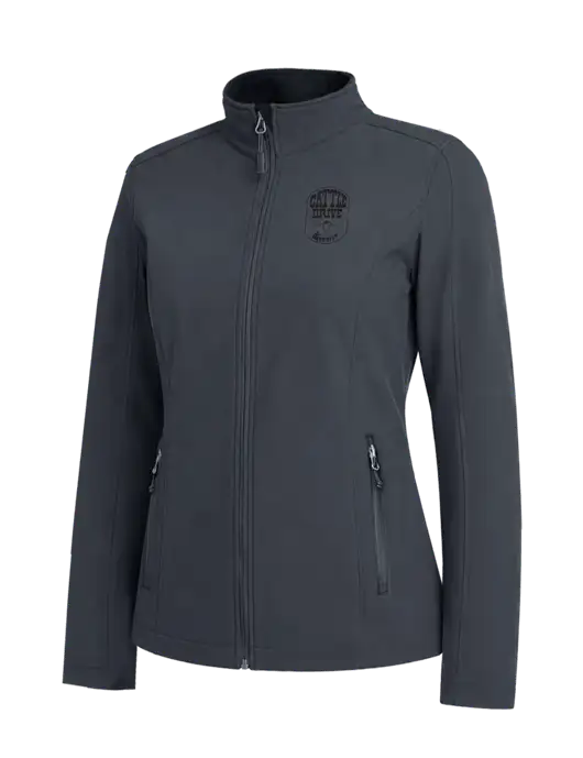 Charcoal Grey Womens Core Soft Shell Jacket w/Cattle Drive Logo