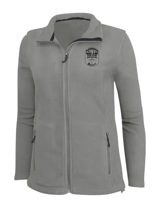 Womens Medium Grey Fleece Jacket w/Cattle Drive Logo