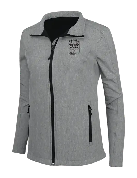 Medium Grey Heather Womens Core Soft Shell Jacket w/Cattle Drive Logo