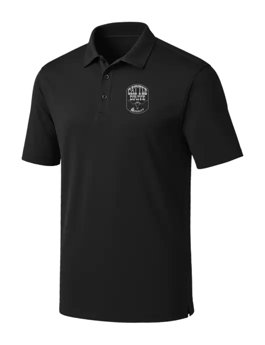 Black Silk Touch Performance Polo w/Cattle Drive Logo