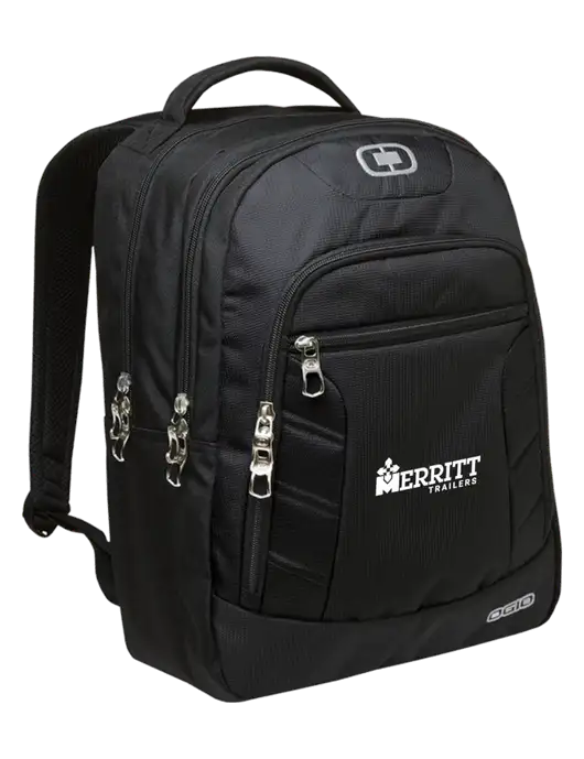 OGIO Black/Silver Colton Laptop Backpack
 w/Merritt Trailers Logo