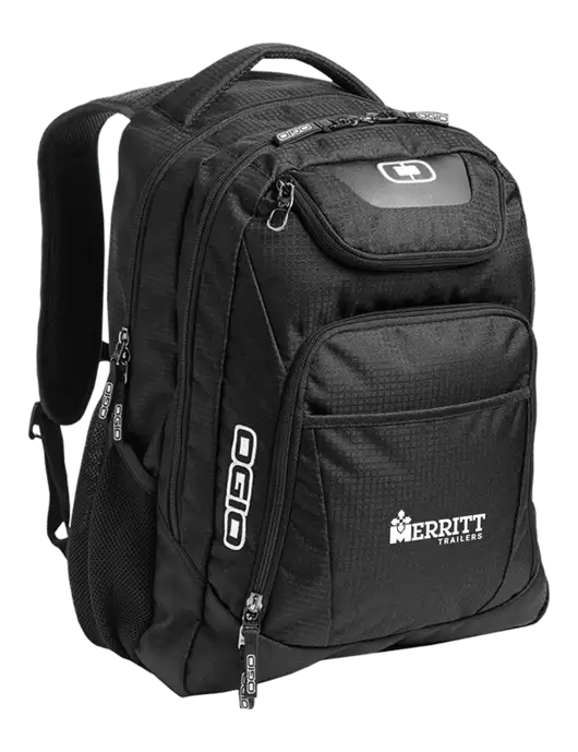 OGIO Black/Silver Excelsior Laptop Backpack w/Merritt Trailers Logo