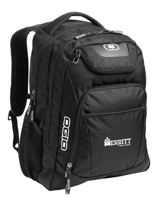 OGIO Black/Silver Excelsior Laptop Backpack w/Merritt Trailers Logo