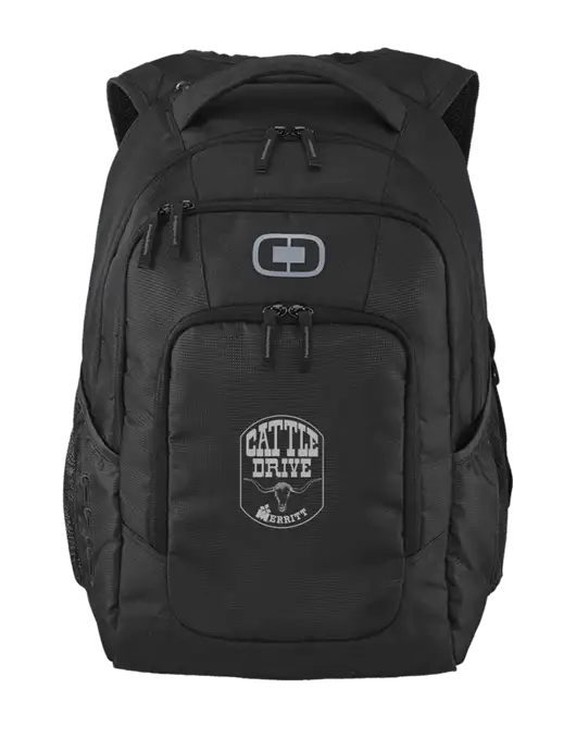 OGIO Black Logan Laptop Backpack
 w/Cattle Drive Logo